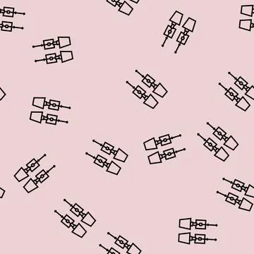 Wall sconce set line seamless pattern Illustrazione stock