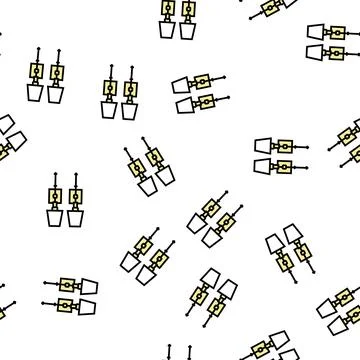 Wall sconce set vector seamless pattern Stock Illustration