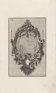Wall sconce with two winged figures; Various ecclesiastical objects; Diseg... Stock Photos