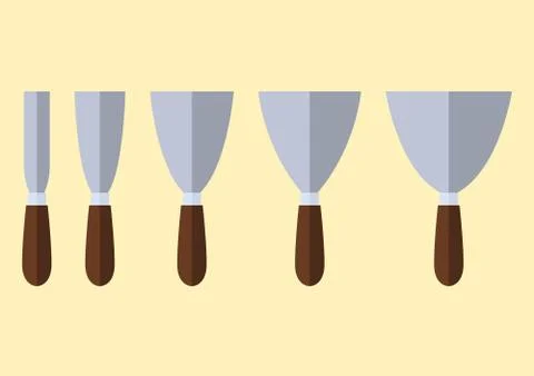 Wall scraper flat set Stock Illustration