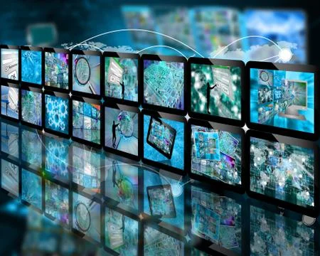 Wall of screen Stock Illustration