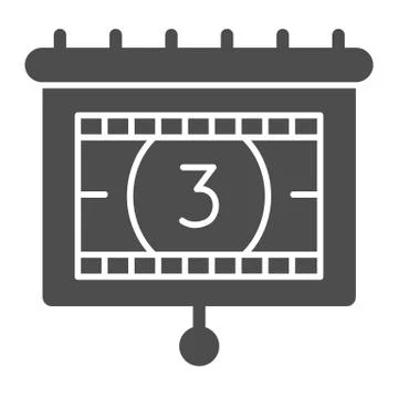 Wall screen for projector solid icon, Coworking concept, whiteboard for Stock Illustration