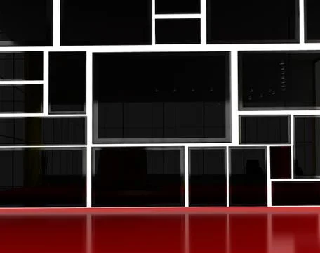 Wall with screens Stock Illustration