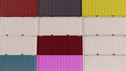 Wall of sea containers. video background. Isolated. Seamless loop. Stock Footage 286718488