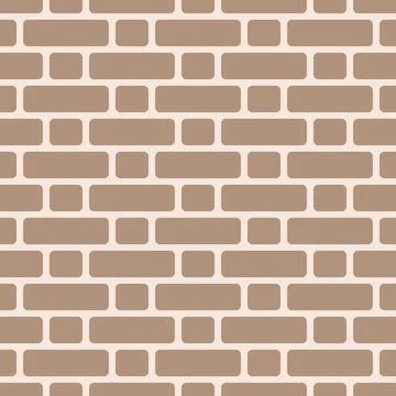 Wall seamless pattern - brick texture. Brown mosaic endless background 스톡 일러스트