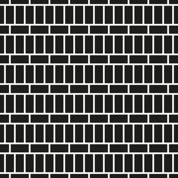 Wall seamless pattern - brick texture. Black and white mosaic endless background Stock Illustration