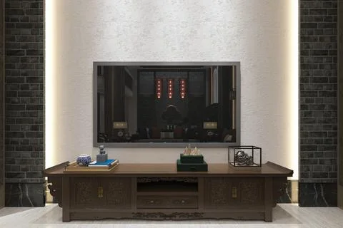 Wall Set Up TV Placement With LED Light, Traditional Set Up Box and Modern .. Stock-Illustration