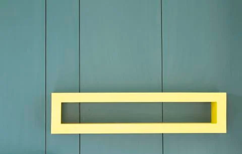 Wall shelf on blue wall background Stock-Fotos