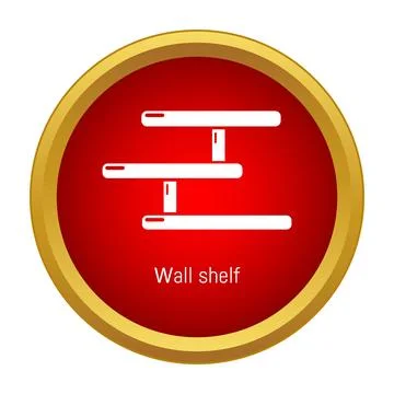 Wall shelf icon representing storage and furniture design Stock Illustration