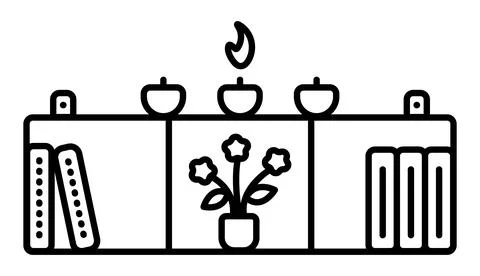 Wall shelf for small items Stock Illustration