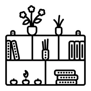 Wall shelf for small objects Stock Illustration