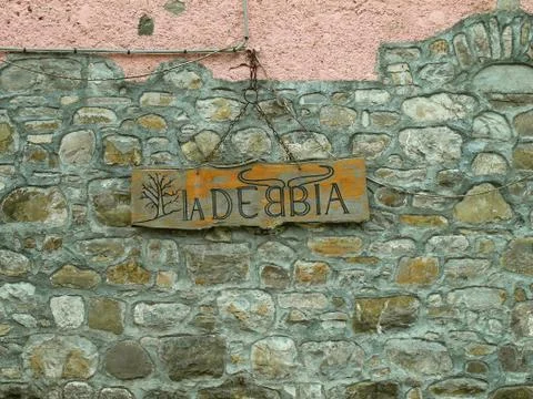 Wall with sign Stock Photos
