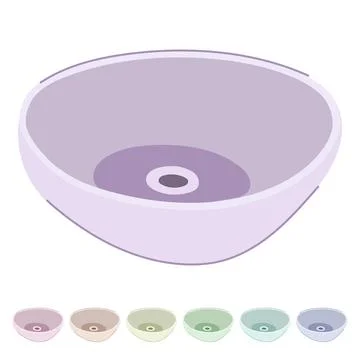 Wall sink ceramic vector cartoon graphic Stock Illustration