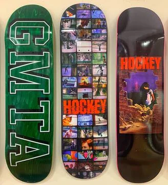 Wall of skateboards Stock Photos