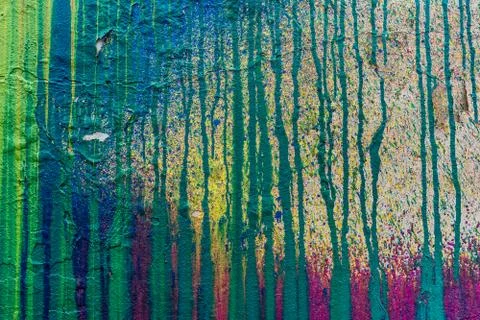 Wall with smudges of multi-colored paint. Stock Photos