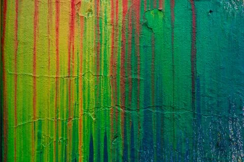 Wall with smudges of multi-colored paint. Foto stock