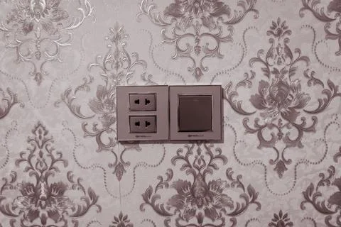 Wall Socket and Electrical Switch Stock Photos