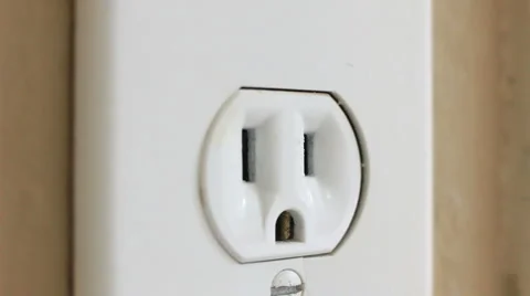 WALL SOCKET CLOSE-UP Stock Footage 2872320
