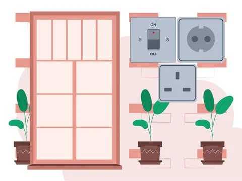 Wall Socket Concept Illustration Illustrazione stock