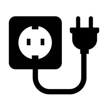 Wall socket with electric plug icon electrical outlet vector home power con.. Stock Illustration