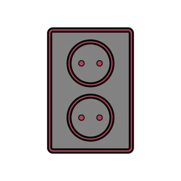Wall socket icon on white. Stock Illustration