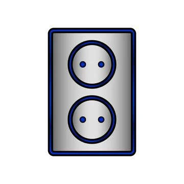 Wall socket icon on white. Stock Illustration