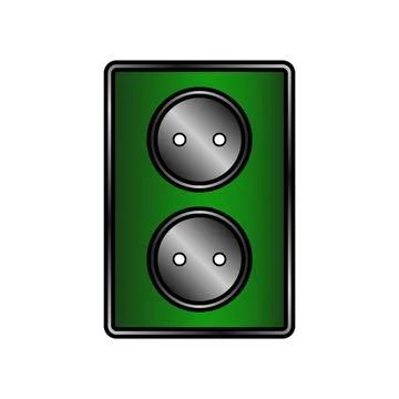 Wall socket icon on white. Stock Illustration