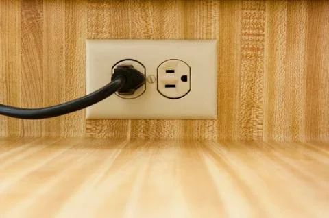 Wall Socket With Power Cable,Los Angeles, California, USA Stock Photos