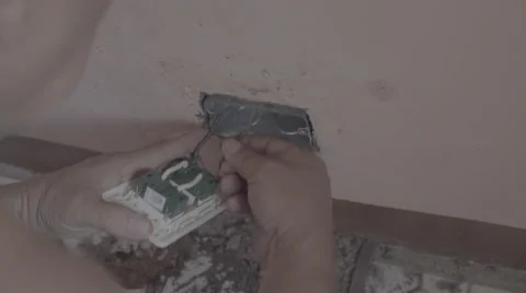 Wall Socket Repair Stock Footage 63517798