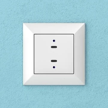 Wall socket with USB-C ports Illustrazione stock