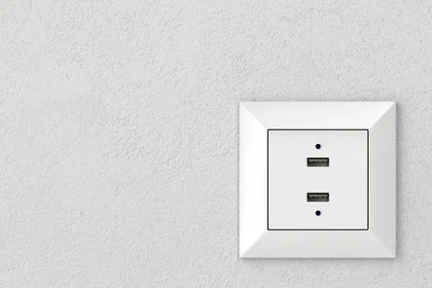 Wall socket with USB ports. Stock Illustration