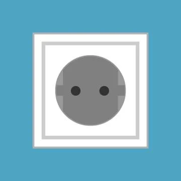 Wall socket vector icon equipment interior technology object. Electrical tool Illustrazione stock