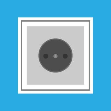 Wall socket vector icon equipment interior technology object. Electrical tool Illustrazione stock