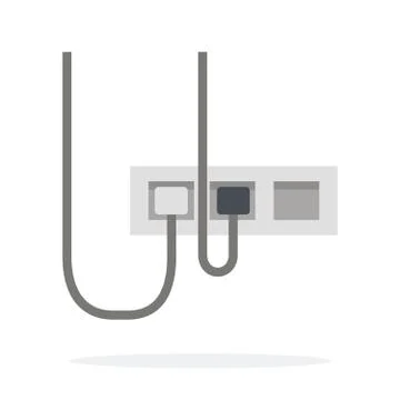 Wall sockets and electrical wires Illustrazione stock