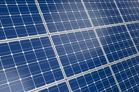 Wall of Solar Panels Stock Illustration
