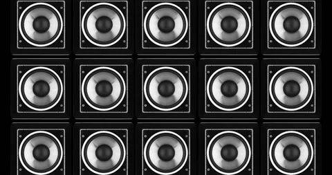 Wall of speakers.  Stock Footage 195222620