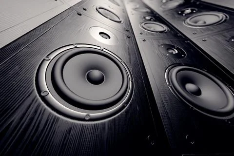 Wall of speakers. Illustrazione stock
