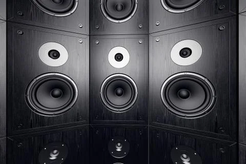 Wall of speakers. Illustrazione stock