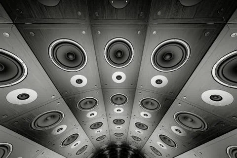 Wall of speakers. Illustrazione stock