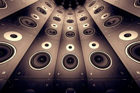 Wall of speakers. Illustrazione stock