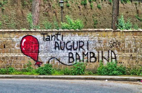 Wall with spray write Stock Photos