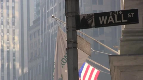 Wall st sign Stock Footage 49770356