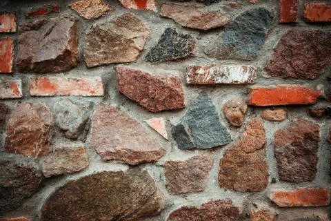 A wall of stone and bricks Foto stock