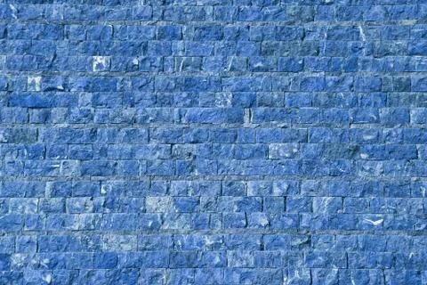 Wall of stone in blue tint Stock Photos