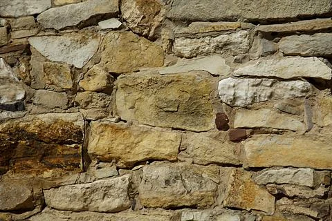 Wall of stone sedimentary rocks. 스톡 사진