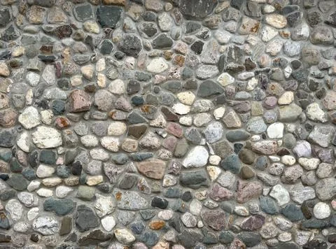 Wall of stones seamless pattern. Facade of stone and mortar Stock Photos