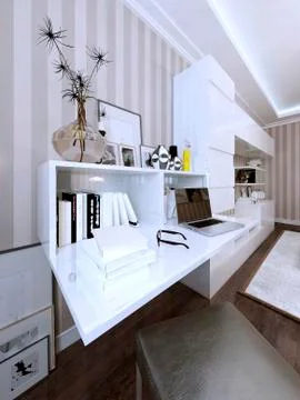 Wall storage and bookcase modern style Stock Illustration