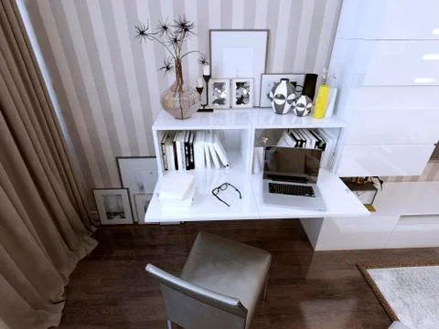 Wall storage and bookcase modern style Stock Illustration