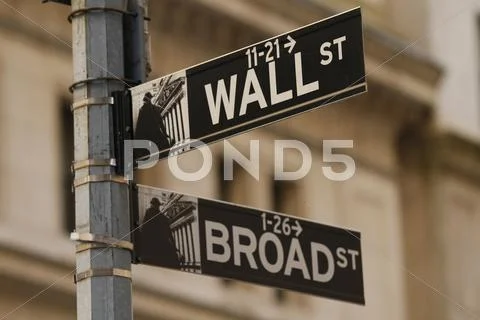Wall Street and Broad Street - New York City Stock Photos