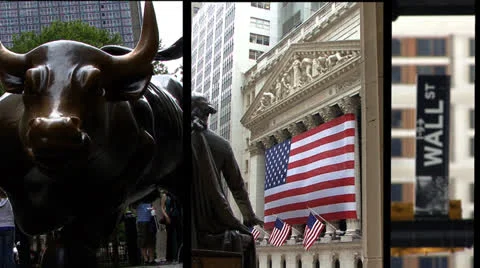 Wall Street composite Stock Footage 25913403